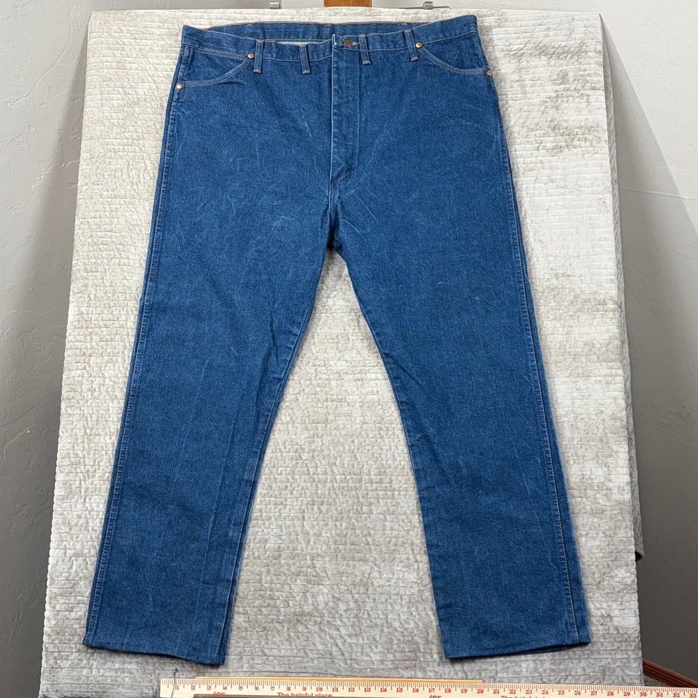 Vintage Wrangler 13MWZ Men's Blue Denim Jeans 46x34 (46x30 actual) Made in USA